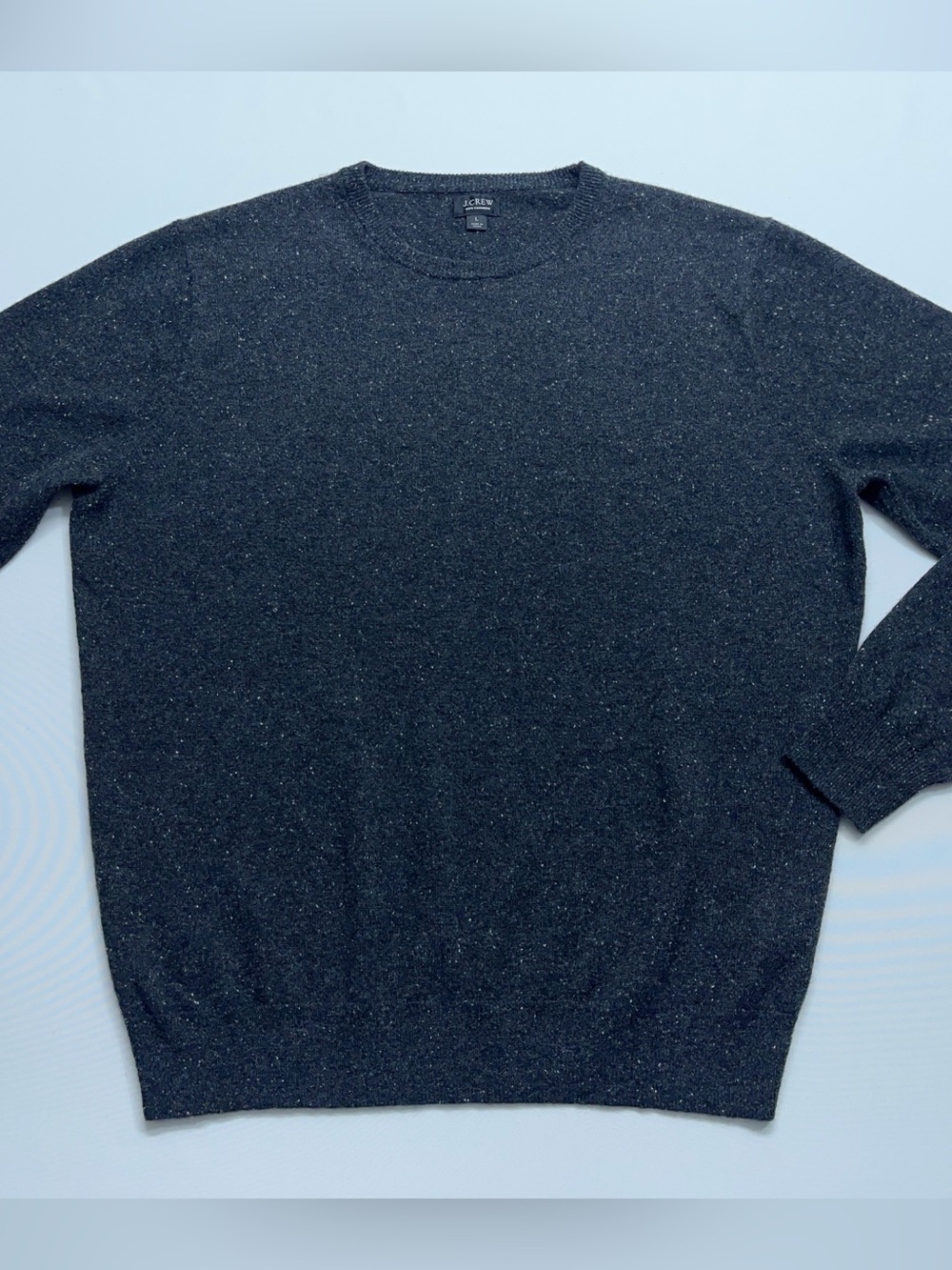 J.Crew Cashmere Donegal Sweater Mens Size Large Crewneck in Lead Donegal